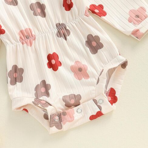 Infant Baby Girl Fall Outfit Clothes Long Sleeve Knit Romper Jumpsuit with Headband Newborn Coming Home Clothing in Kuwait