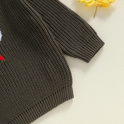 Toddler Baby Boy Girl Thanksgiving Outfit Long Sleeve Turkey Knit Sweater Oversized Sweatshirt Pullover Warm Kids Top in Saudi Arabia