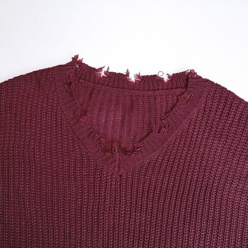 Bhome Maternity Sweater Ripped Loose V Neck One Shoulder Off Knit Maternity Pullover Long Sleeve Pregnant Sweater Top in Saudi Arabia