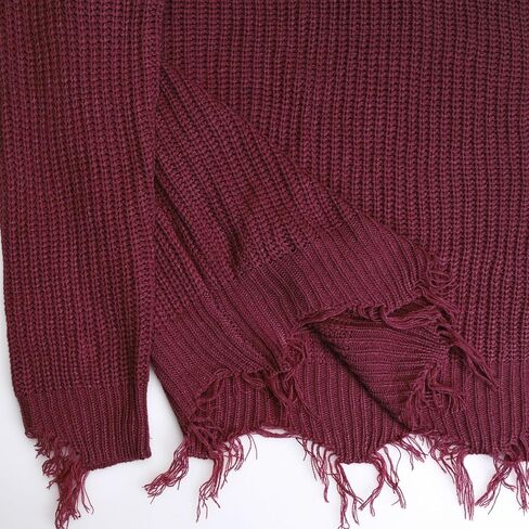 Bhome Maternity Sweater Ripped Loose V Neck One Shoulder Off Knit Maternity Pullover Long Sleeve Pregnant Sweater Top in Saudi Arabia