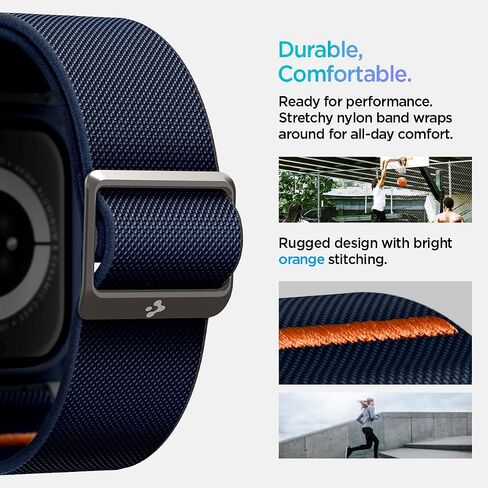 Spigen Lite Fit Pro Designed for Apple Watch Series 10 46mm Case with Band Durable TPU Case with Lightweight Fabric Band (2024) - Matte Black in Kuwait