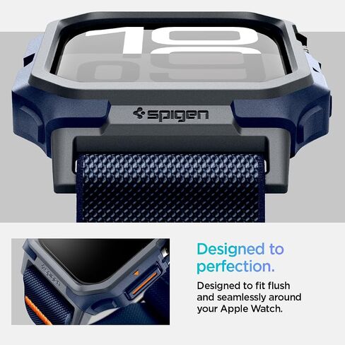 Spigen Lite Fit Pro Designed for Apple Watch Series 10 46mm Case with Band Durable TPU Case with Lightweight Fabric Band (2024) - Matte Black in Kuwait