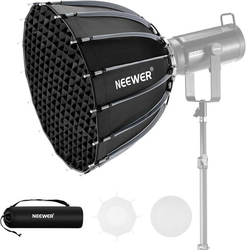 NEEWER 22 بوصة/55 سم صندوق Softbox مكافئ سريع الإعداد قابل للطي السريع، مع ناشرات/شبكة/حقيبة، متوافق مع Aputure 60X S 150c 300c NEEWER RGB CB60 MS60B MS60C CB200B وأضواء تثبيت Bowens الأخرى in Saudi Arabia