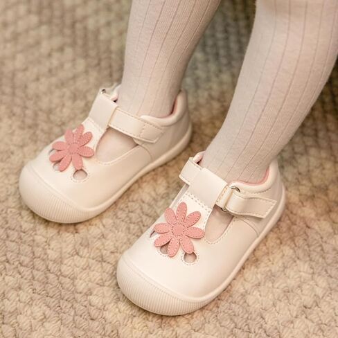 Meckior Baby Toddler Girls Walking Shoes T-Strap Dress Summer Shoes for Girls Mary Jane Non-Slip Anti-Collision Toe Lightweight First Walker Shoes Wedding Dress Shoes in Saudi Arabia