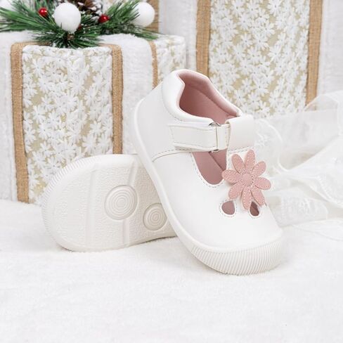 Meckior Baby Toddler Girls Walking Shoes T-Strap Dress Summer Shoes for Girls Mary Jane Non-Slip Anti-Collision Toe Lightweight First Walker Shoes Wedding Dress Shoes in Saudi Arabia