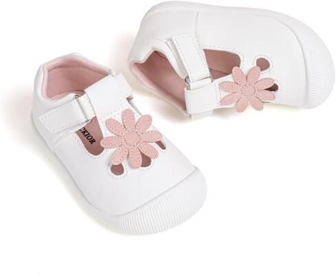 Meckior Baby Toddler Girls Walking Shoes T-Strap Dress Summer Shoes for Girls Mary Jane Non-Slip Anti-Collision Toe Lightweight First Walker Shoes Wedding Dress Shoes in Saudi Arabia