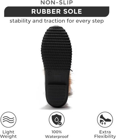 Project Cloud Womens Snow Boots 100% Genuine Leather Memory Foam (Ventura) | 100% Genuine Leather; Memory Foam Insole; Fur Mid-Calf Design; Lightweight; Non-Slip Outdoor Winter Shoes for Women in Saudi Arabia