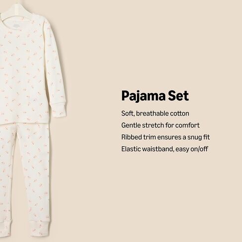 Amazon Essentials x Sofia Grainge Unisex Babies, Toddlers and Kids' Snug-Fit Cotton Pajamas, Pack of 2 in Saudi Arabia