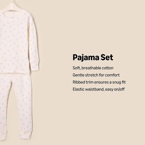 Amazon Essentials x Sofia Grainge Unisex Babies, Toddlers and Kids' Snug-Fit Cotton Pajamas, Pack of 2 in Saudi Arabia