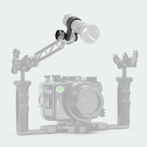 Adjustable Diving Flashlight Holder Mount Clamp - Underwater Light System Arm Connector Torch Clip for Dive Photography, Compatible with Diving Flashlights, Durable Aluminum Alloy, Easy to Use (DH-6) in Kuwait