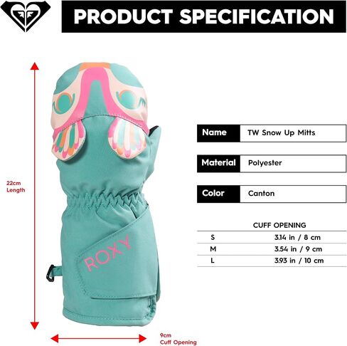 Roxy Baby Girl's Snows Up Waterproof Snowboard/Ski Mittens - WarmFlight Insulation, DryFlight Waterproofing, Durable Design in Saudi Arabia