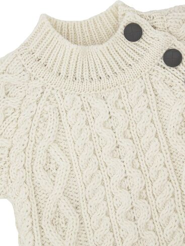 سترة Aran Crafts Baby التقليدية الأيرلندية ذات 3 أزرار برقبة دائرية (100% صوف ميرينو) in Kuwait