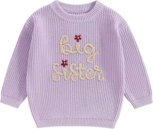 Toddler Baby Girl Knit Sweater Christmas Letter Embroidery Long Sleeve Sweatshirt Pullover Tops Fall Winter Clothes in Saudi Arabia