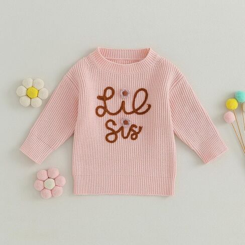 Toddler Baby Girl Knit Sweater Christmas Letter Embroidery Long Sleeve Sweatshirt Pullover Tops Fall Winter Clothes in Saudi Arabia