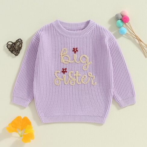 Toddler Baby Girl Knit Sweater Christmas Letter Embroidery Long Sleeve Sweatshirt Pullover Tops Fall Winter Clothes in Saudi Arabia