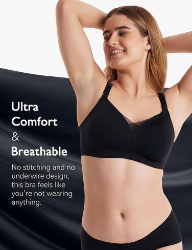 Momcozy Nursing Bras for Breastfeeding, FB051 Mesh Support Maternity Bra Pregnancy Padded Wireless Breathable Bralette in Saudi Arabia