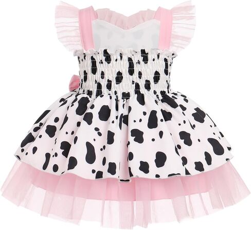 IMEKIS Toddler Girls Birthday Dress Cow Strawberry Floral Tulle Princess Party Dresses Summer Cake Smash Photo Shoot in Saudi Arabia