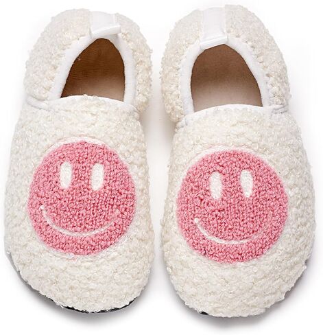 COVS Smile Face Slippers Kids Toddler Slippers for Boys Girls Slippers Toddler House Shoes Non-Slip TPR Soft Sole Kids Slippers Home Socks Shoes in Kuwait