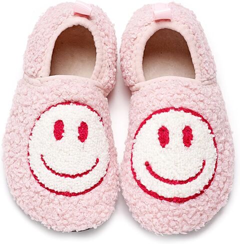 COVS Smile Face Slippers Kids Toddler Slippers for Boys Girls Slippers Toddler House Shoes Non-Slip TPR Soft Sole Kids Slippers Home Socks Shoes in Kuwait