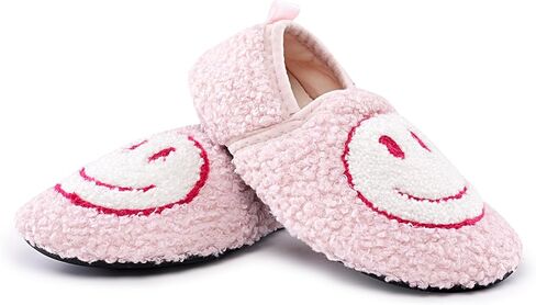 COVS Smile Face Slippers Kids Toddler Slippers for Boys Girls Slippers Toddler House Shoes Non-Slip TPR Soft Sole Kids Slippers Home Socks Shoes in Kuwait