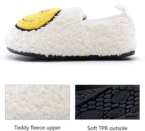 COVS Smile Face Slippers Kids Toddler Slippers for Boys Girls Slippers Toddler House Shoes Non-Slip TPR Soft Sole Kids Slippers Home Socks Shoes in Kuwait