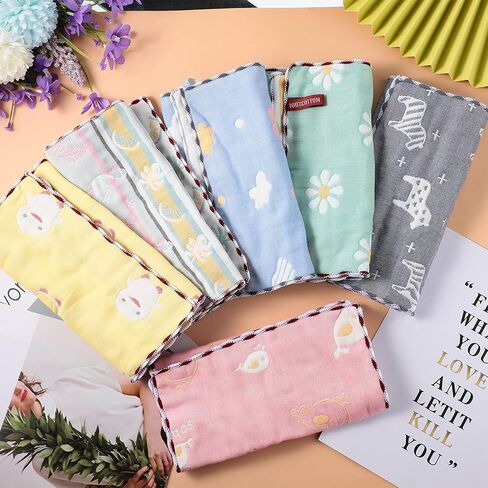 6 قطع من أقمشة تجشؤ الأطفال من الموسلين من Newwiee، مناشف تجشؤ سميكة للرضع، 6 طبقات ماصة، منشفة ناعمة للتسنين لحديثي الولادة، 20 × 10 بوصة (لون جديد، نمط بسيط)، SE-Newwiee-464907 in Kuwait