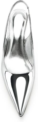 DREAMCIA Women's Pumps Slingback Heels Pointed Toe Sling Back Kitten Heels Women Metallic Slingback Pumps Bride Dresses Wedding Shoes in Kuwait