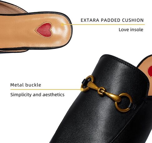 Vertundy Women's Mules Low Heel Flats Leather Slip On Backless Sandals for Girls Lady Work Slides in Saudi Arabia