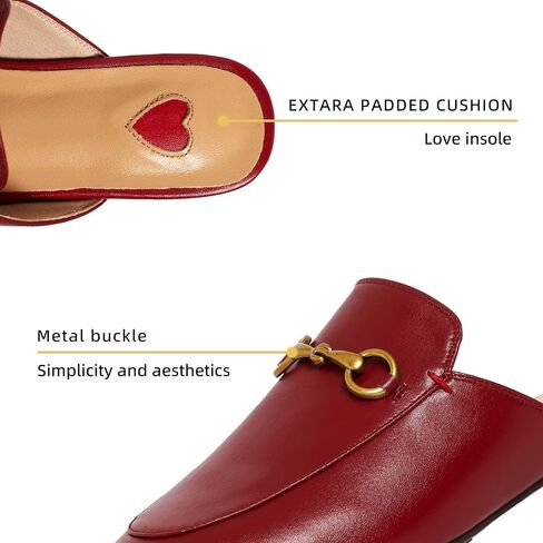 Vertundy Women's Mules Low Heel Flats Leather Slip On Backless Sandals for Girls Lady Work Slides in Saudi Arabia