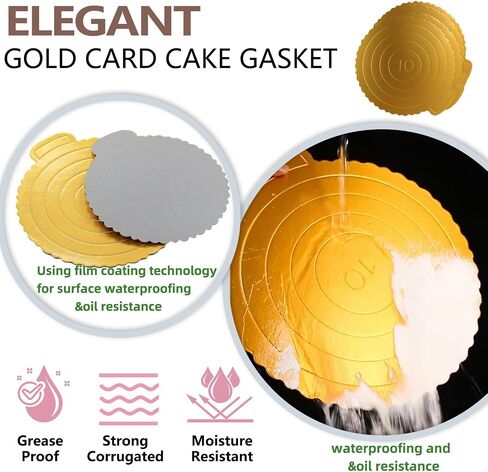 Large Cake Boards 12 Psc 19.7 * 15.8 Inch Greaseproof Rectangle Cake Boards Foil Rectangle Cake Boards Sturdy Full Sheet Cake Board Corrugated Cake Boards Dessert Base for Desserts Display (Gold in Saudi Arabia