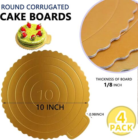 Large Cake Boards 12 Psc 19.7 * 15.8 Inch Greaseproof Rectangle Cake Boards Foil Rectangle Cake Boards Sturdy Full Sheet Cake Board Corrugated Cake Boards Dessert Base for Desserts Display (Gold in Saudi Arabia