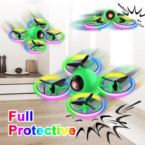 Dwi Dowellin Mini Drone for Kids, 4.9 Inch Small Flying Toys Drones with LED Light One Key Take Off Spin Flips RC Mini Drones Nano Quadcopter Long Flight Time Drones for Beginners and Adults, Blue in Saudi Arabia