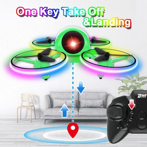 Dwi Dowellin Mini Drone for Kids, 4.9 Inch Small Flying Toys Drones with LED Light One Key Take Off Spin Flips RC Mini Drones Nano Quadcopter Long Flight Time Drones for Beginners and Adults, Blue in Saudi Arabia