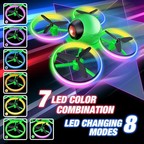 Dwi Dowellin Mini Drone for Kids, 4.9 Inch Small Flying Toys Drones with LED Light One Key Take Off Spin Flips RC Mini Drones Nano Quadcopter Long Flight Time Drones for Beginners and Adults, Blue in Saudi Arabia