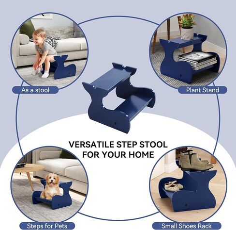 Wood Step Stools for Kids, Child Two Step Stool of Whale Shape, Toddler Step Stool Potty Training Stool, Easy to Move Safety Stepping Stool for Kitchen, Bathroom, Bedroom, Toilet in Saudi Arabia