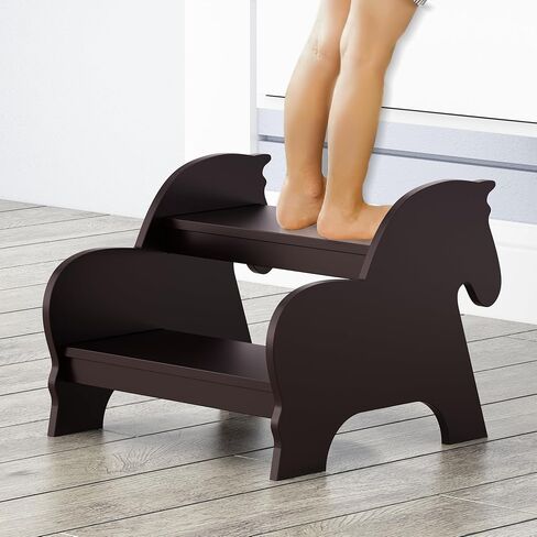 Wood Step Stools for Kids, Child Two Step Stool of Whale Shape, Toddler Step Stool Potty Training Stool, Easy to Move Safety Stepping Stool for Kitchen, Bathroom, Bedroom, Toilet in Saudi Arabia