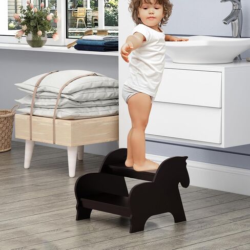 Wood Step Stools for Kids, Child Two Step Stool of Whale Shape, Toddler Step Stool Potty Training Stool, Easy to Move Safety Stepping Stool for Kitchen, Bathroom, Bedroom, Toilet in Saudi Arabia