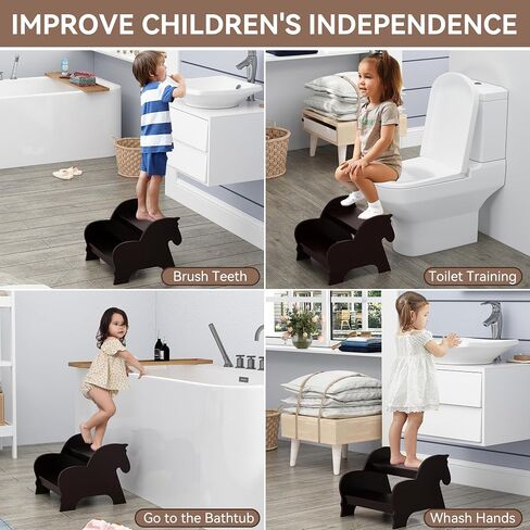 Wood Step Stools for Kids, Child Two Step Stool of Whale Shape, Toddler Step Stool Potty Training Stool, Easy to Move Safety Stepping Stool for Kitchen, Bathroom, Bedroom, Toilet in Saudi Arabia