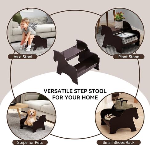 Wood Step Stools for Kids, Child Two Step Stool of Whale Shape, Toddler Step Stool Potty Training Stool, Easy to Move Safety Stepping Stool for Kitchen, Bathroom, Bedroom, Toilet in Saudi Arabia