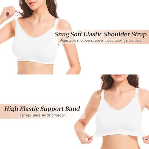 Nursing Bras for Breastfeeding 3 Pack Seamless Maternity Bras Pregnancy Sleep Bralette with Extra Bra Extenders and Clips in Kuwait