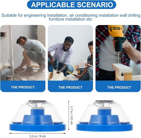 ss sunsbell 2pcs الحفر الكهربائية جامع الغبار، الحفر جامع الغبار للمطرقة الكهربائية والحفر، وعاء الغبار الصامت غسالة ثقب رأى الغبار الماسك، البلاستيك الأزرق جهاز الحفر الكهربائي الغبار in Kuwait