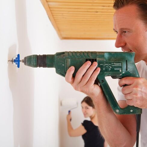 ss sunsbell 2pcs الحفر الكهربائية جامع الغبار، الحفر جامع الغبار للمطرقة الكهربائية والحفر، وعاء الغبار الصامت غسالة ثقب رأى الغبار الماسك، البلاستيك الأزرق جهاز الحفر الكهربائي الغبار in Kuwait