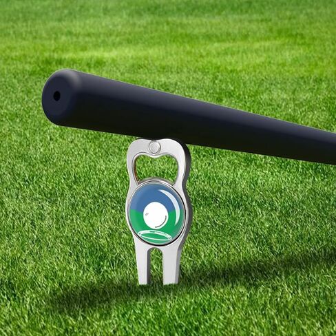 Golf Divot Repair Tool with Funny Magnetic Ball Marker & Bottle Opener,5-in-1,Hold in The Club,Black in Saudi Arabia