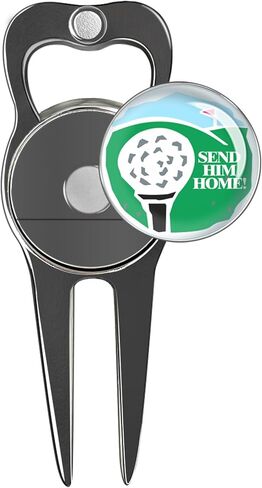 Golf Divot Repair Tool with Funny Magnetic Ball Marker & Bottle Opener,5-in-1,Hold in The Club,Black in Saudi Arabia