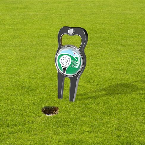 Golf Divot Repair Tool with Funny Magnetic Ball Marker & Bottle Opener,5-in-1,Hold in The Club,Black in Saudi Arabia