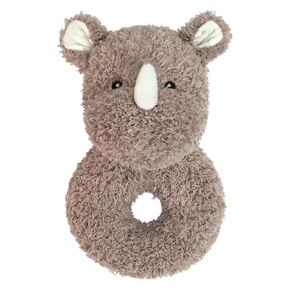 Baby Rhino Soft Rattle Toy, Plush Rhino Infant Shaker Rattle Easy-Grasp Stuffed Animal Toy, Gifts for Newborns Babies Toddlers Boys Girls, Gray, 6 Inches