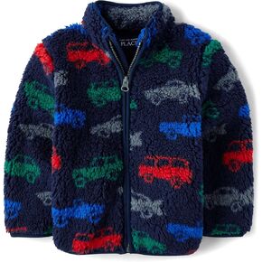 The Children's Place Baby Boy's and Toddler Cozy Fuzzy Sherpa Jacket, Cars