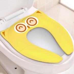 Gimars Upgraded Non-Slip, One-handed Removal Folding Travel Potty Seat for Toddlers & Kids, 6 Large Non-slip Silicone Pad, Reusable Portable Toilet Seat Cover Fits All Shape Toilets, Free Carry Bag