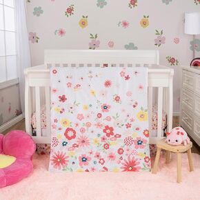 مجموعة مفروشات سرير الأطفال المكونة من 4 قطع من Sammy & Lou Tiara Princess للفتيات، تتضمن لحافًا وملاءة سرير مناسبة وتنورة سرير ولعبة قطيفة