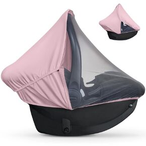 liuliuby 2-in-1 Baby Car Seat Cover for Baby Carseat Cover | Car Seat Sun Shade Cover & Mosquito Net for Infant | Baby Boy Car Seat Cover Baby | Breathable Car Seat Canopy Covers for Unisex (Gray)
